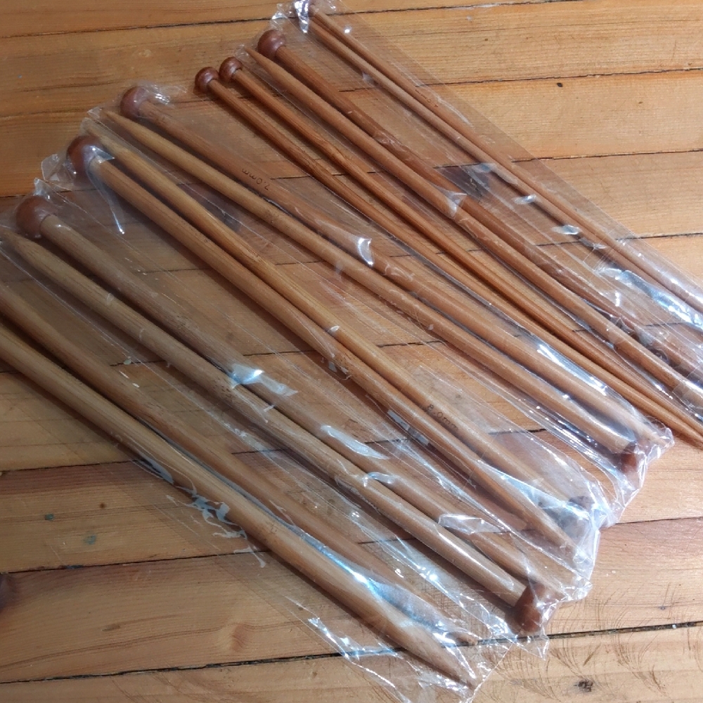 Wooden Knitting Needles, Seven Pairs